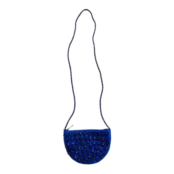 Beaded Sea Shell Purse Blue Multi Coastal Boho Mermaid Festival - Picture 6 of 9